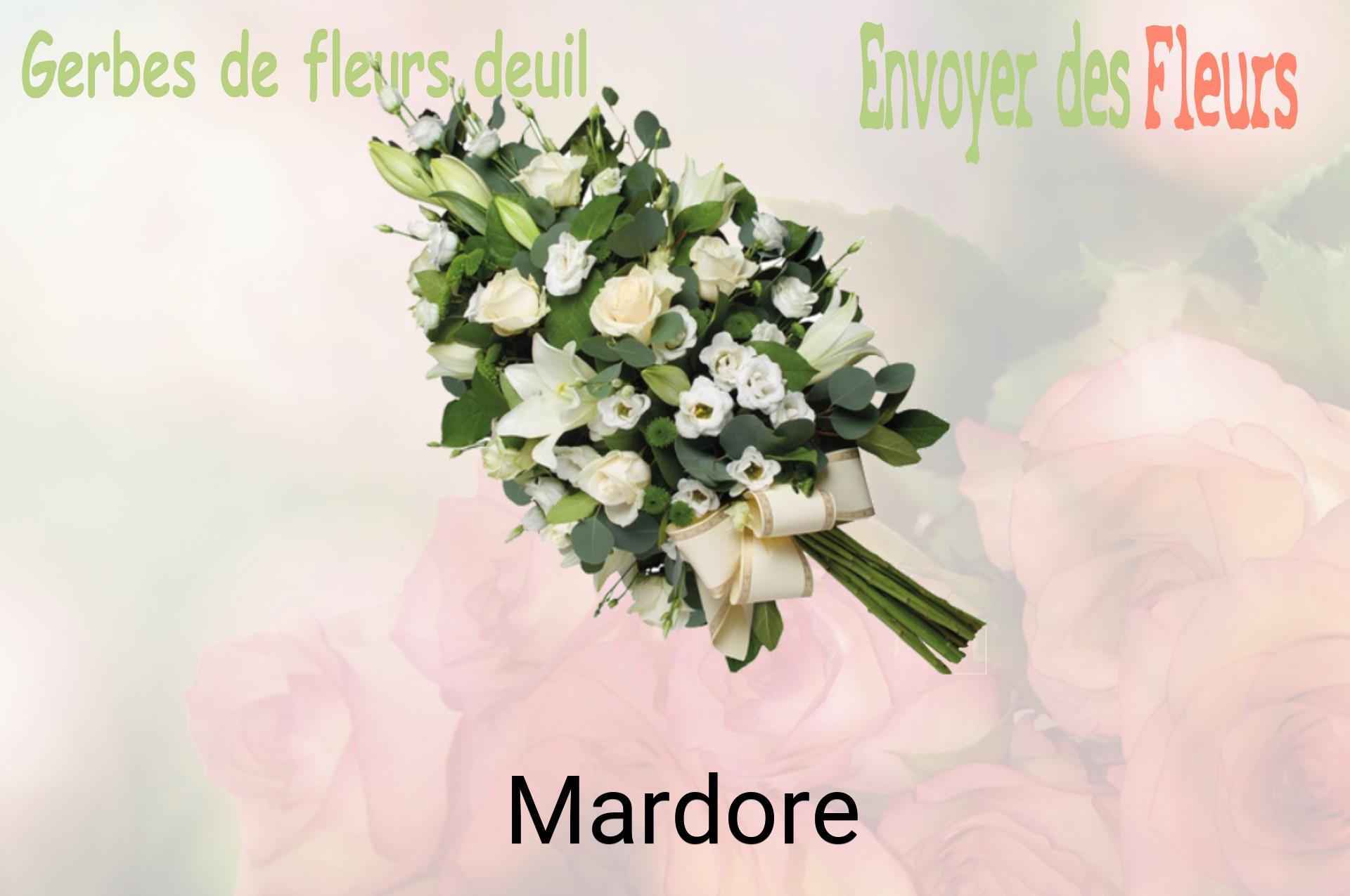 Gerbe de fleurs de deuil livrée à Mardore